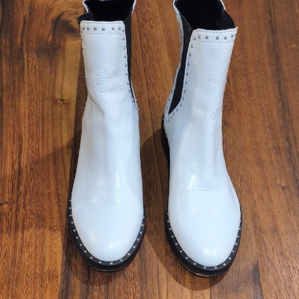 Rebecca Minkoff White Studded Ankle Boots